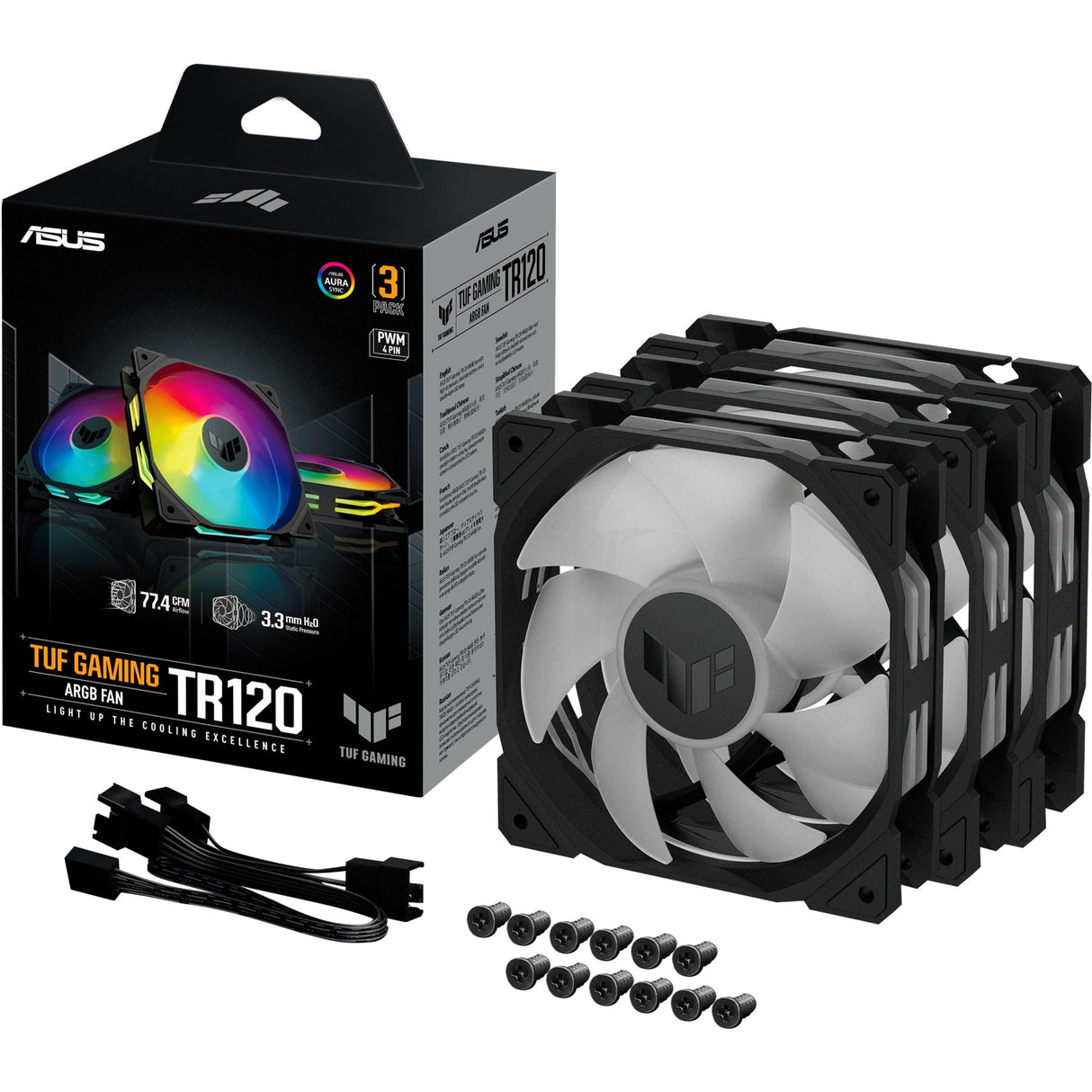 Asus tuf gaming tr120 argb pakke, 3 stk