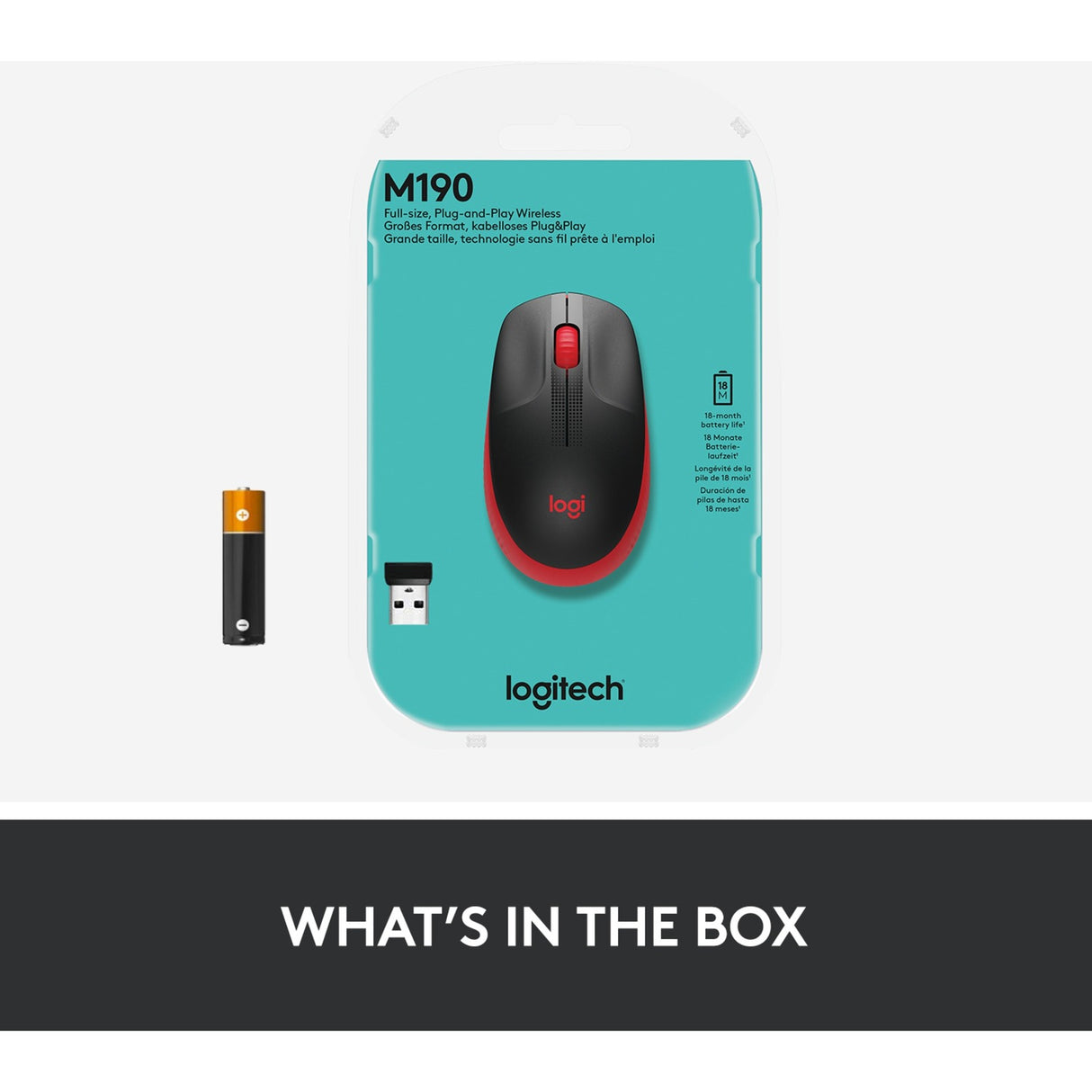 Logitech M190 Funkmaus in voller Größe