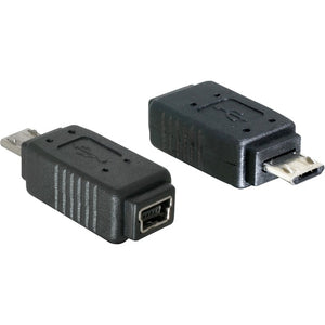 Delock adapter USB 2.0, micro-B > mini-B (black, 65063)