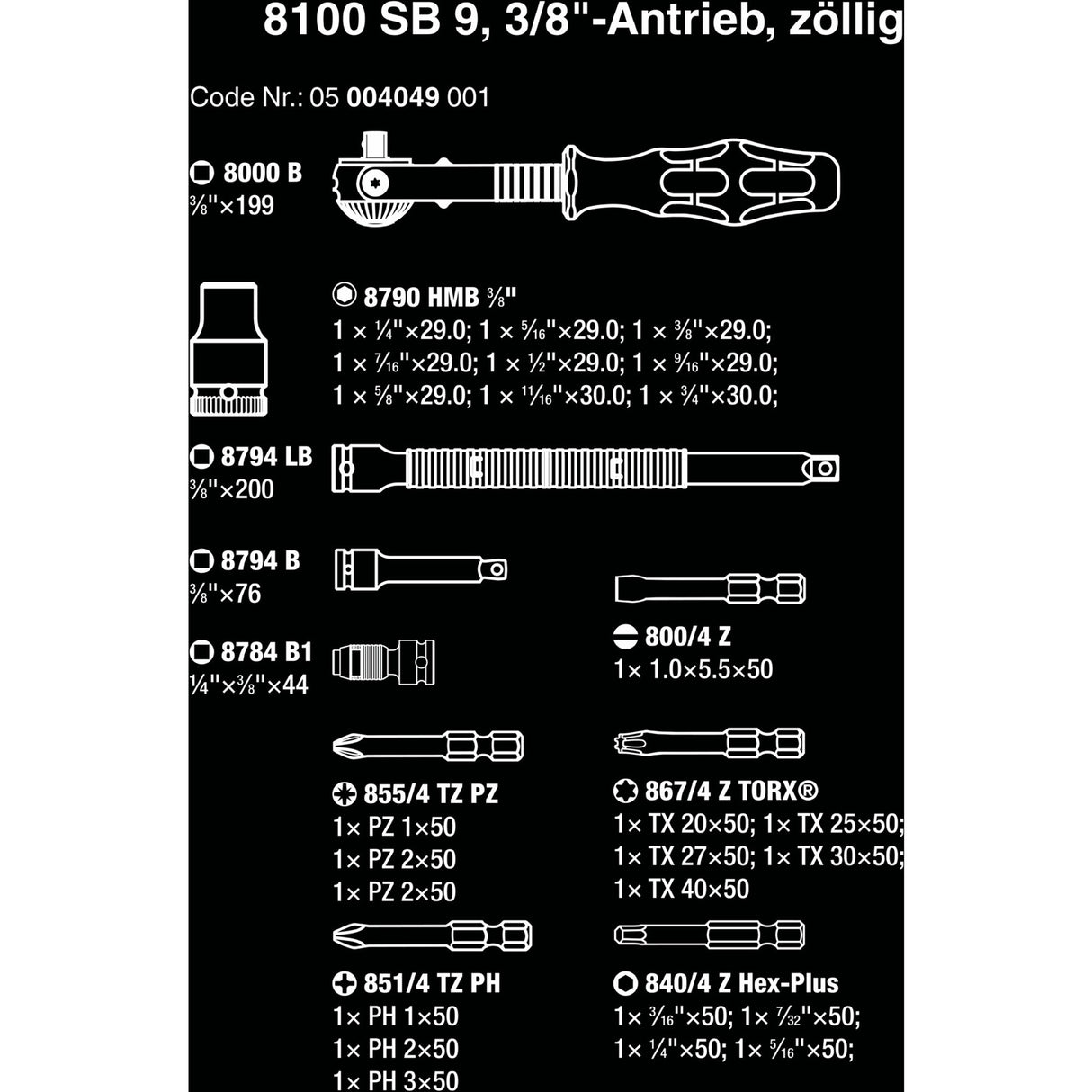 Waa 8100 SB 9 Zyklop Geschwindigkeits -Verwertungssatz