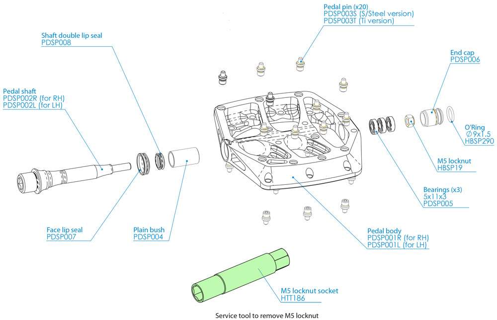 Hope socket 8mm for f20 platform pedals