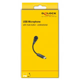 Delock USB Swan Neck Microfone com botão mudo