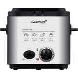 Steba DF95F - mini deep fryer fondue (stainless steel black, 1.25 litre)