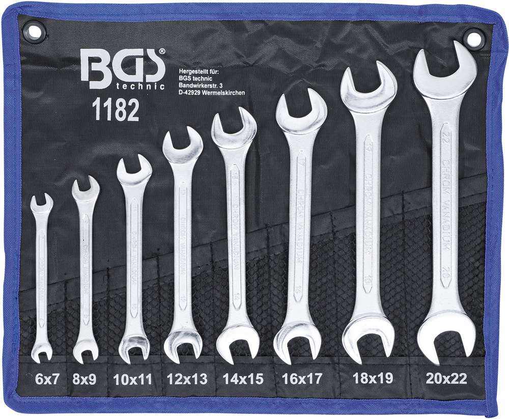 Bgs technic double open end spanner set 8 pieces