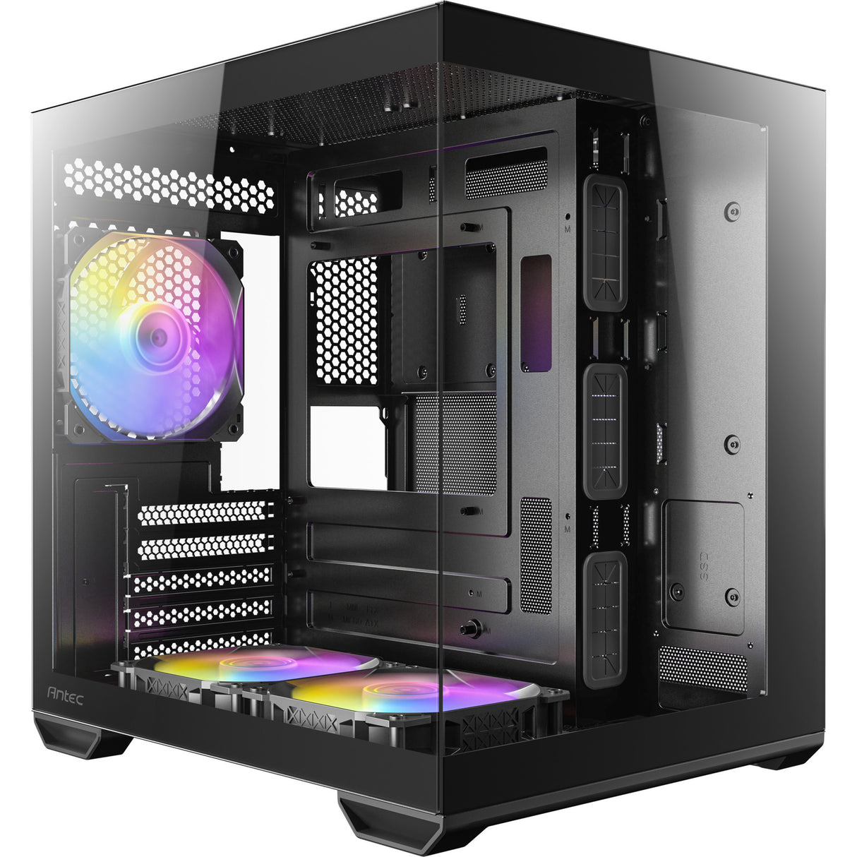 Antec cx60m argb mini tårnhus (sort | 3x usb-a | rgb | hærdet glas)