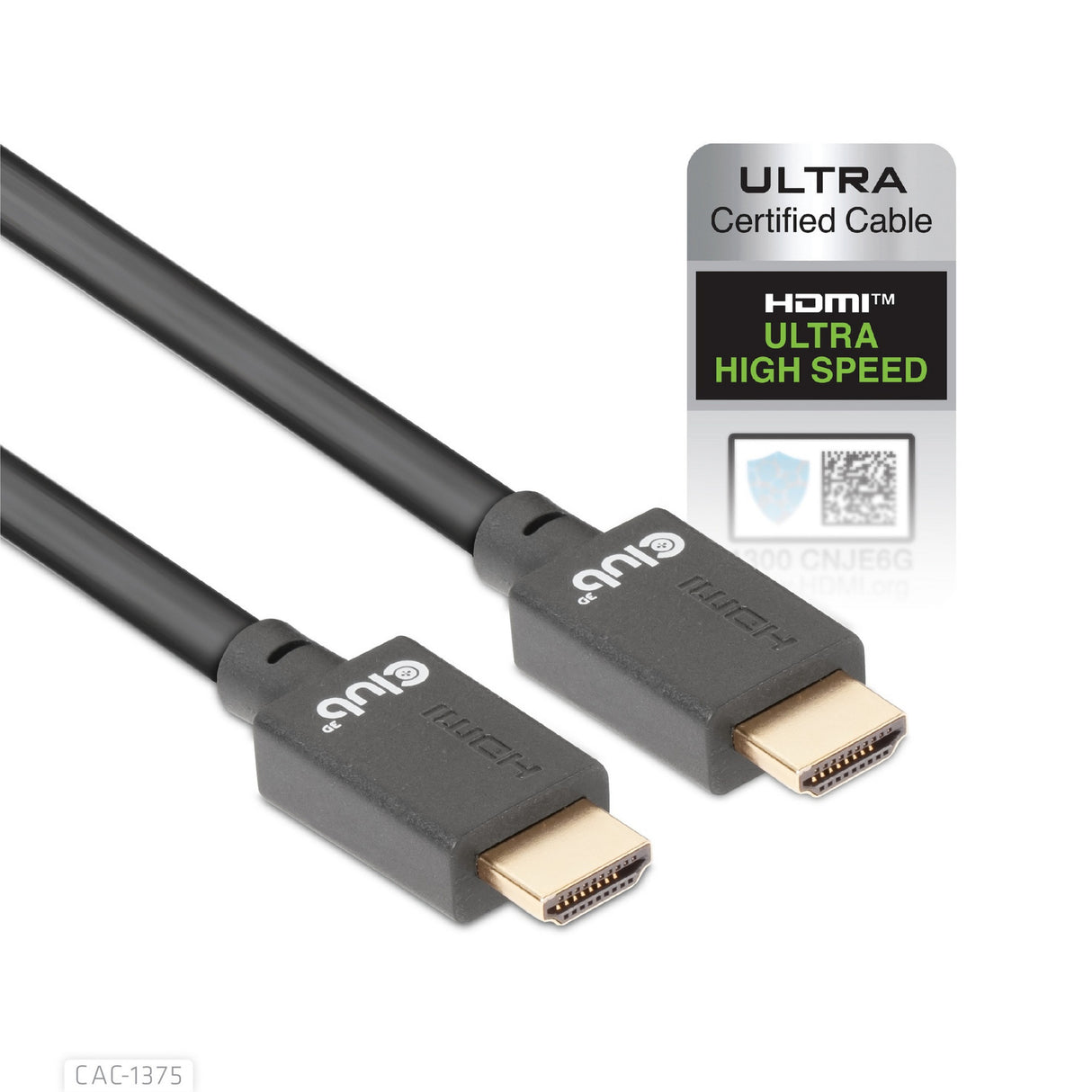 Club 3D Ultra High Speed HDMI Certified Cable (black, 5 meter, 4k 120hz, 8k 60hz)