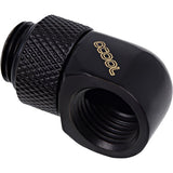 Alphacool eiszapfen l-connector rotatable g1 4 ag to g1 4 ig aansluiting (zwart)