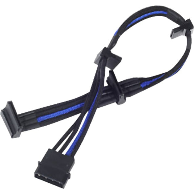 Silverstone adapter 4-pin molex > 4x 15-pin sata (black blue, pp07-btsba)