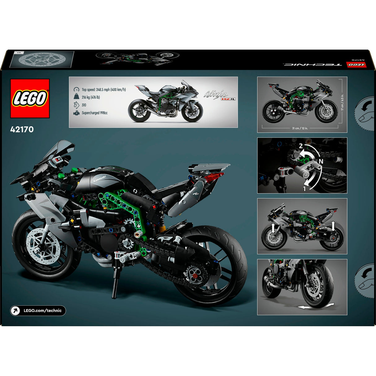 LEGO Technic 42170 Kawasaki Ninja H2R Silnik