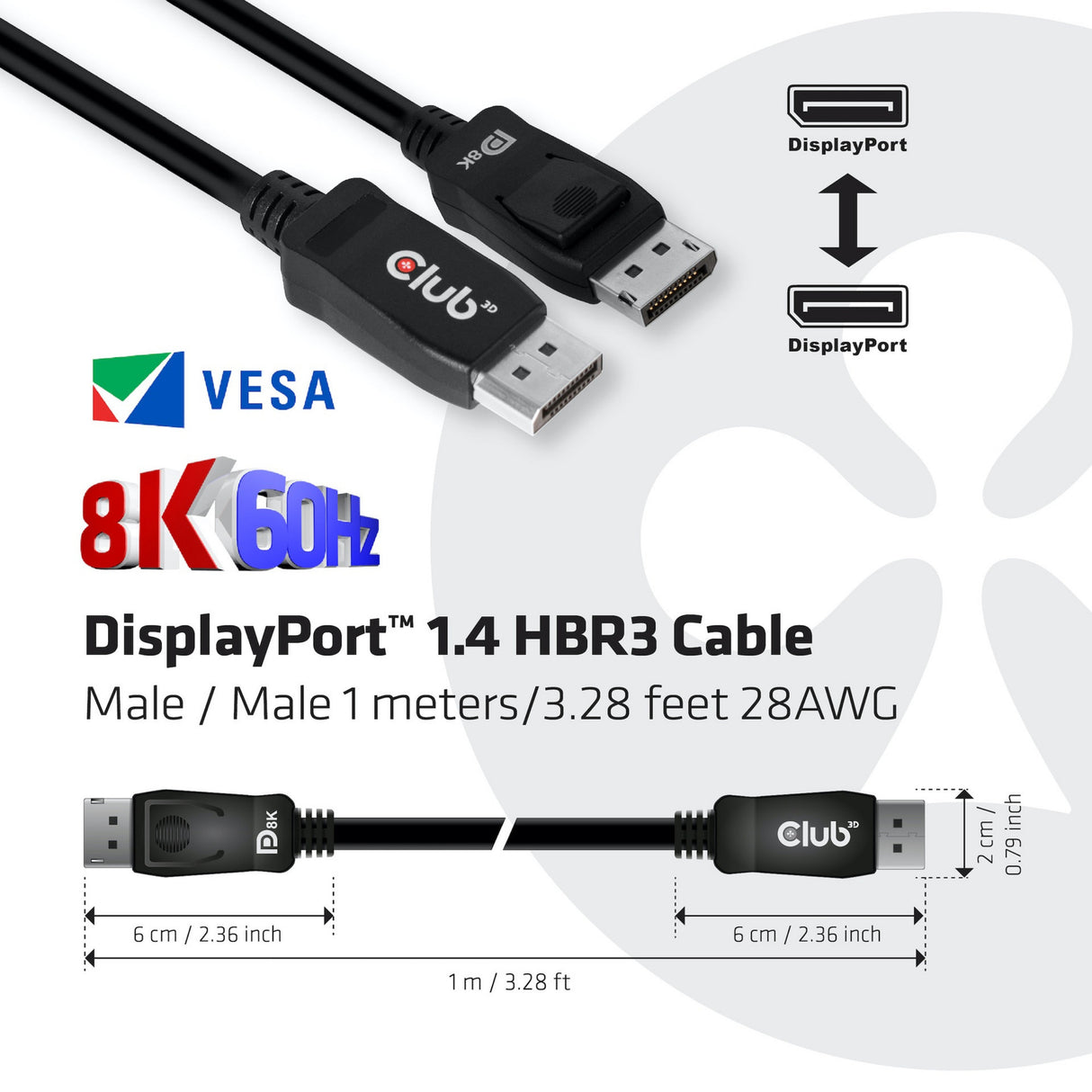 Club 3D Displayport 1.4 Displayport 1.4