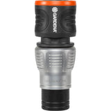 Gardena premium water stop 13 mm (1/2") – 15 mm (5/8") hose connector (grey silver, 18253-20)