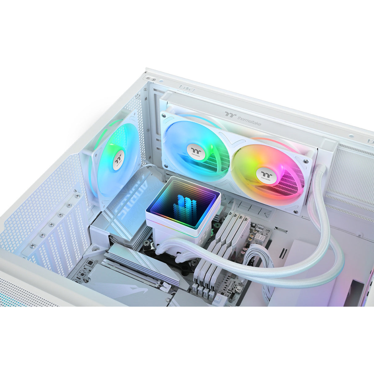 Thermaltake TH240-S V3 ARGB Sync AIO Liquid Cooler - Snow Edition Water Cooling (White)