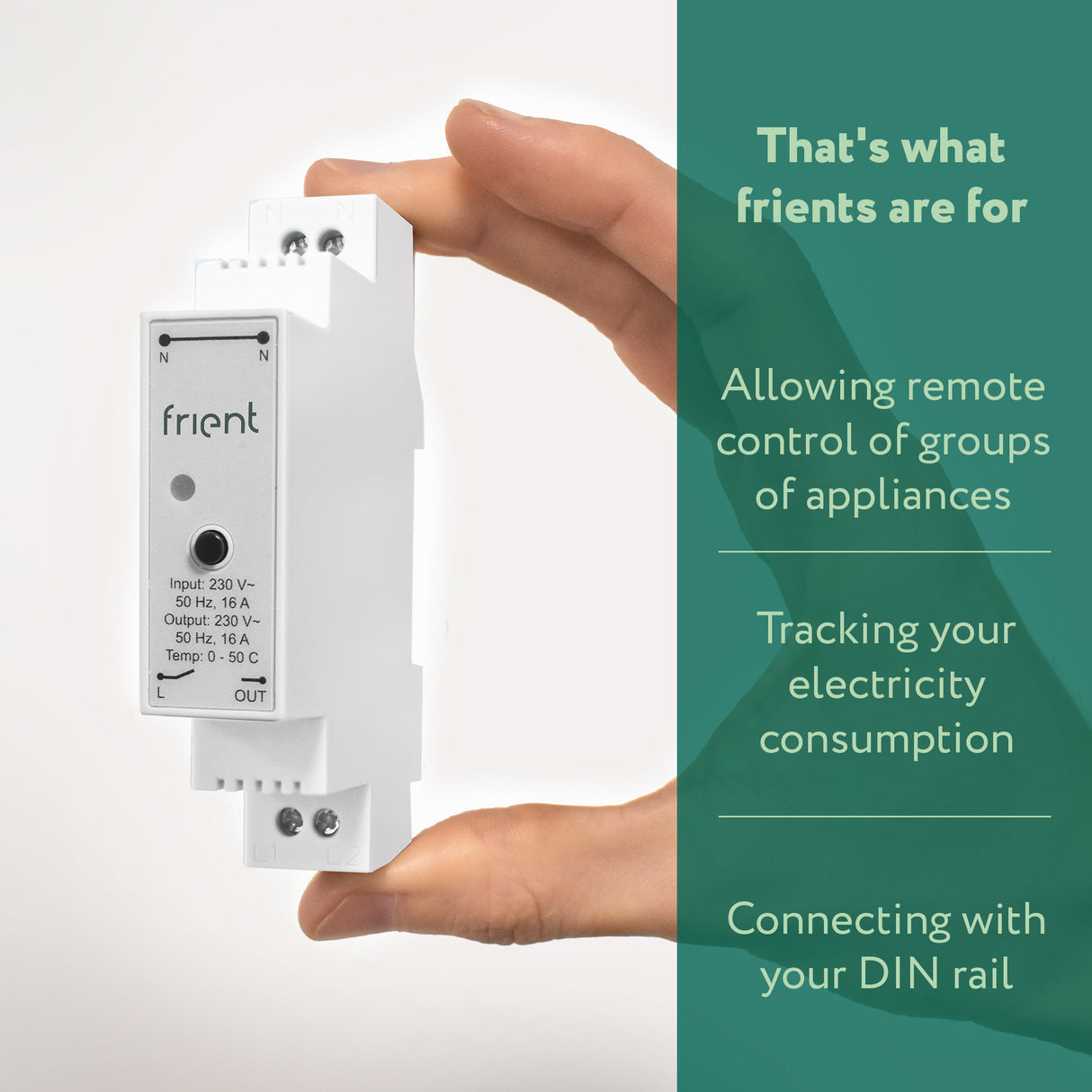Frient smart DIN relay (light gray, Zigbee)