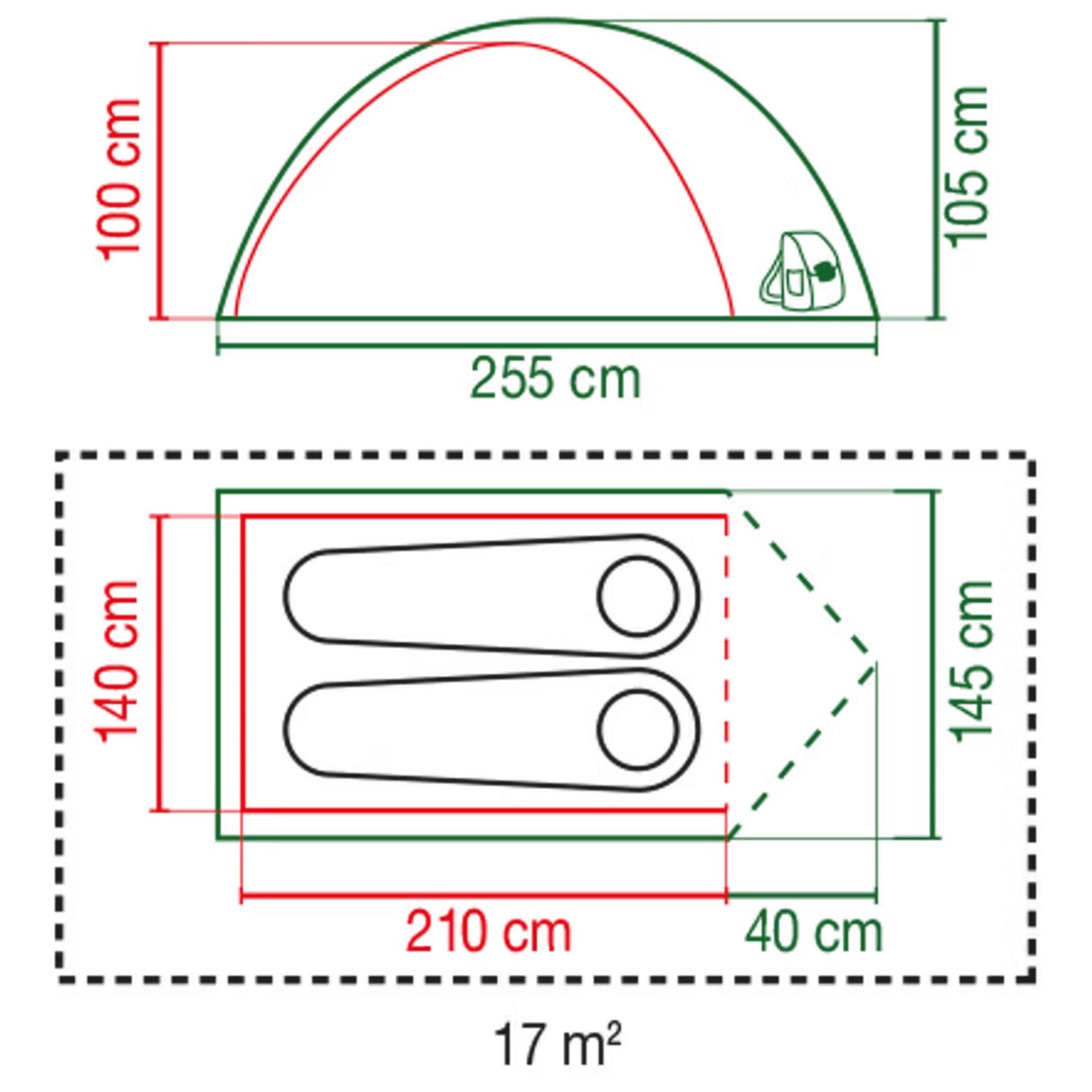 Coleman Darwin 2 Plus Blackout Tent (dark green)