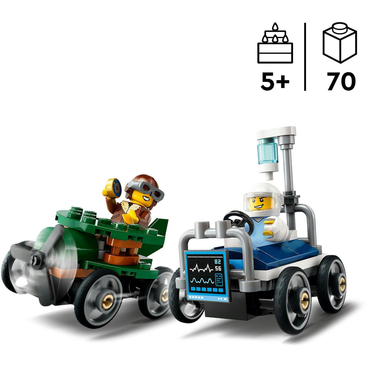 Pacáiste carr cine Lego city 60459: eitleán vs leaba ospidéil