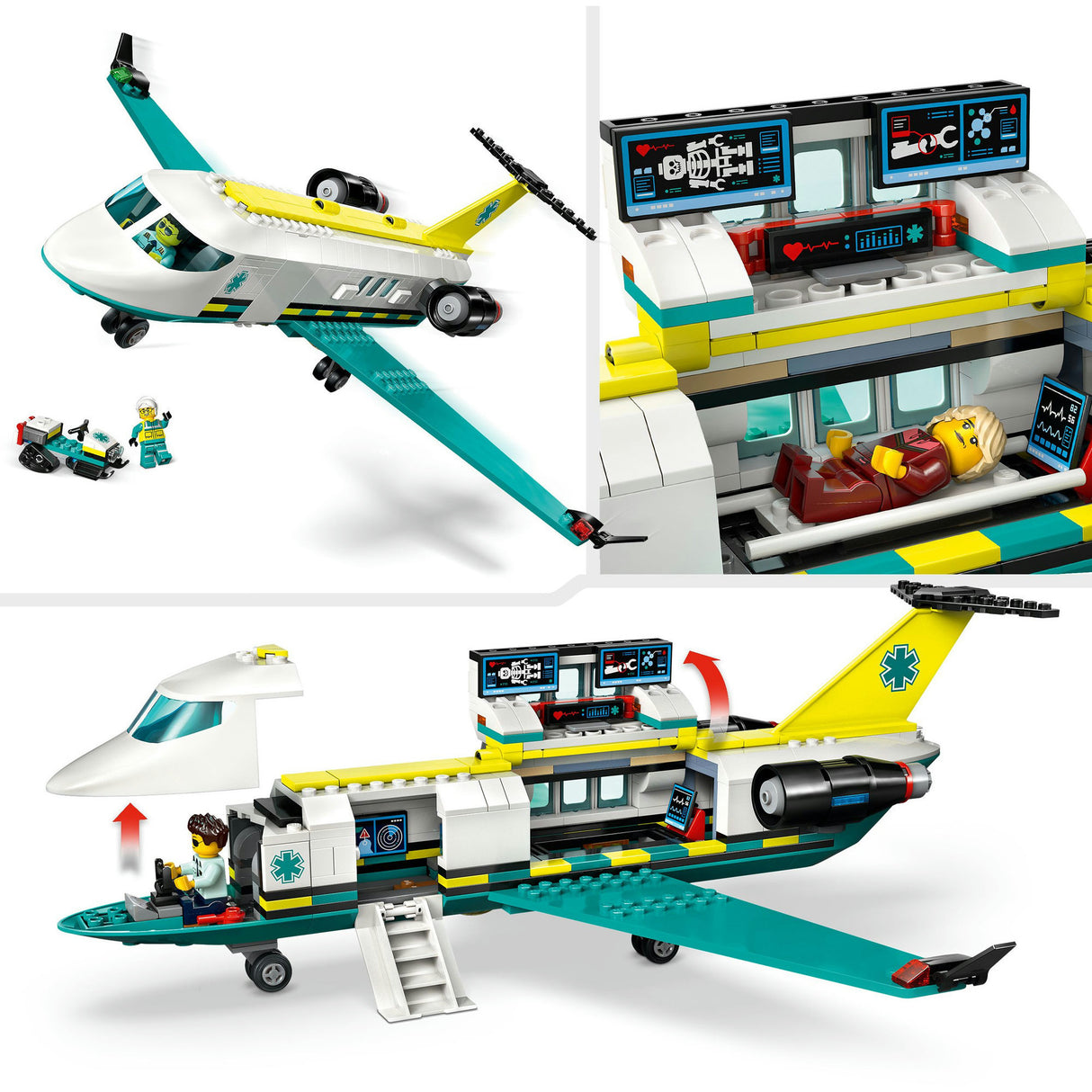 Lego 60465 miesto didelių transporto priemonių greitosios pagalbos lėktuvas