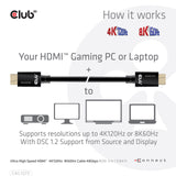 Club 3D Ultra High Speed HDMI cable (black, 3 meters, 4K 120Hz, 8K 60Hz, 48Gbps)