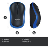 Logitech wireless mouse m185 (blauw, retail)
