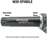 Praxis Bottom bracket adapter M30 Road MTB 68-73mm