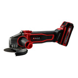 Einhell batteri vinkelslip te-ag 18 125-2 li (1x4,0 ah) vinkelslip (röd svart, inkl. 4,0 ah power x-change batteri och laddare)