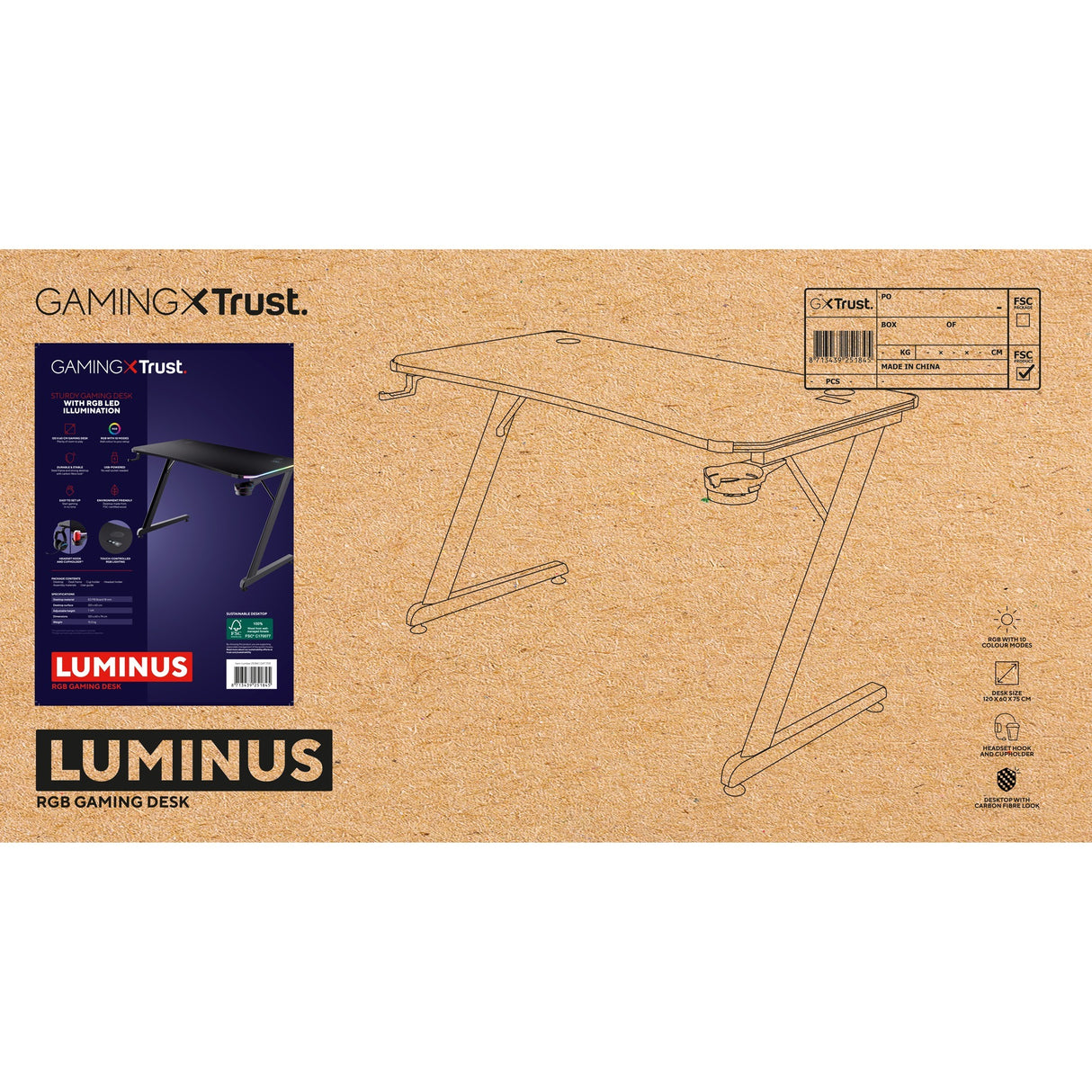 Luota GXT 709 Luminus RGB -pelipöytään