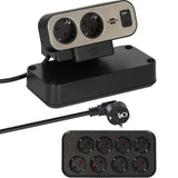 Brennenstuhl estilo duplex stekkerdoos met schakelaar stekkerdoos (zwart zilver, 1x usb c, 1x usb a)