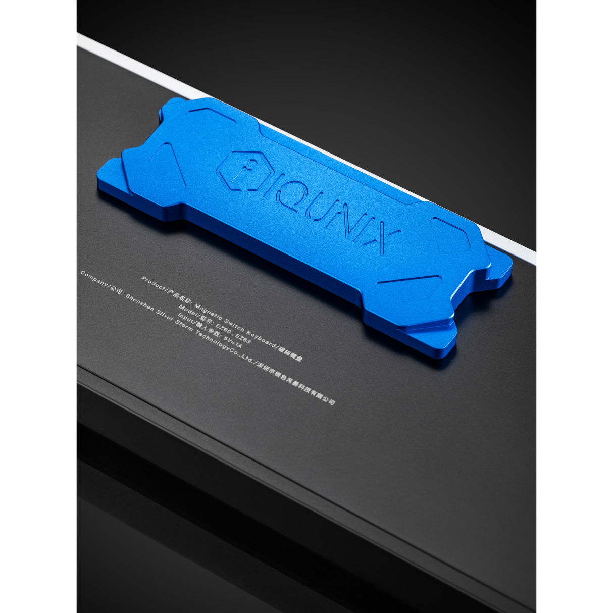 Iqunix EZ60 Magnetic Switch Gaming Keyboard, gaming keyboard (black blue, US layout, US-International, Gateron Magnetic Jade Pro, 60%, RGB, double shot PBT keycaps)