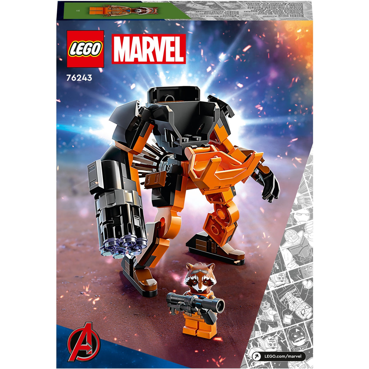 Lego marvel - raket mek pansarkonstruktion leksak (76243)