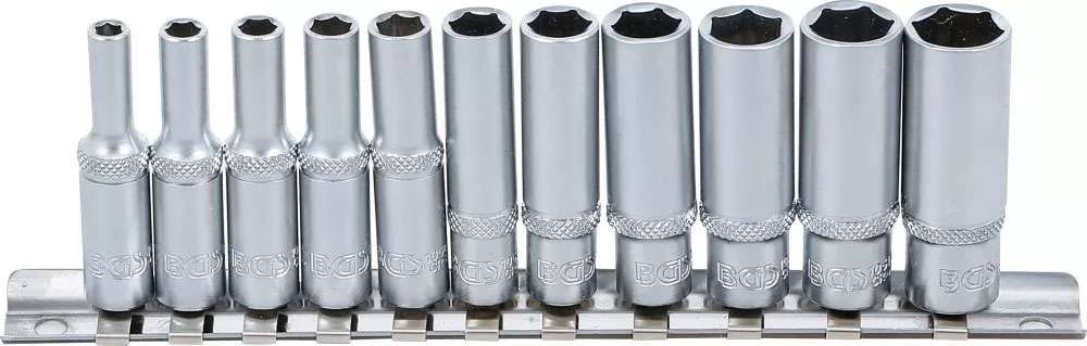 Bgs technic hexagon socket set, deep 1 4 af 4 - 13 mm 11 pcs.