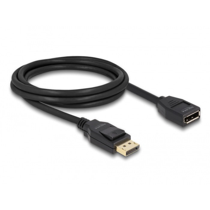 Delock DisplayPort 1.2 Extension Cable (black, 2 meter, 4k 60 Hz)