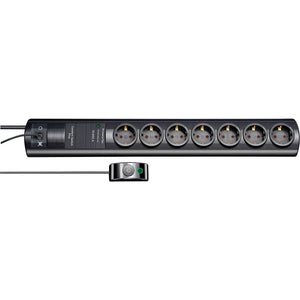 Brennenstuhl primera tec comfort switch plus 7-way power strip socket (black, 19,500a surge protection, external switch)