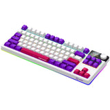 Lorgar kbp70tklw, gaming toetsenbord (wit, us lay-out, logar toxic purple, tkl, rgb, hot-swappable, pbt double-shot, bluetooth 2.4ghz usb)