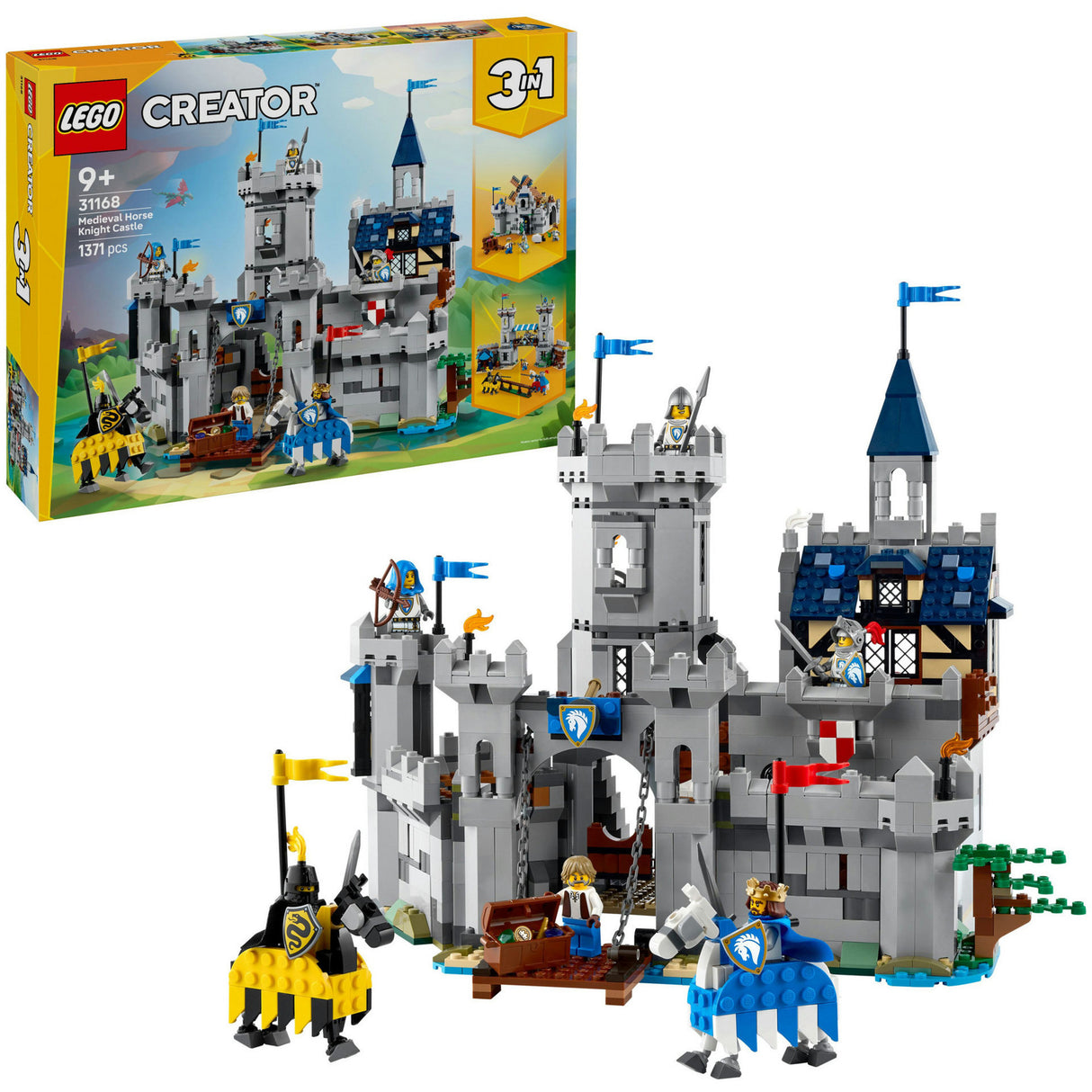 Lego creator 31168 medieval castle with knights on horseback