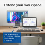 Act connectivity USB-C 4K 8K 60Hz docking station (grey)