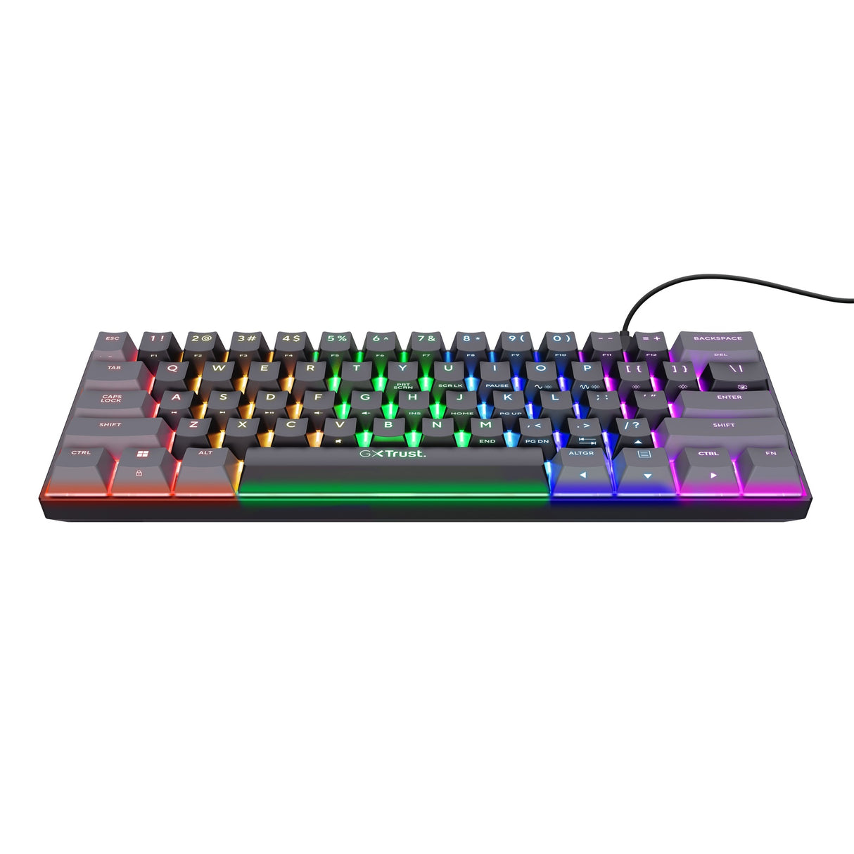 Trust GXT 867 Acira 60% Mechanical Mini Gaming Keyboard, Gaming Keyboard (Black, US layout, Outemu Red, 60%, RGB)