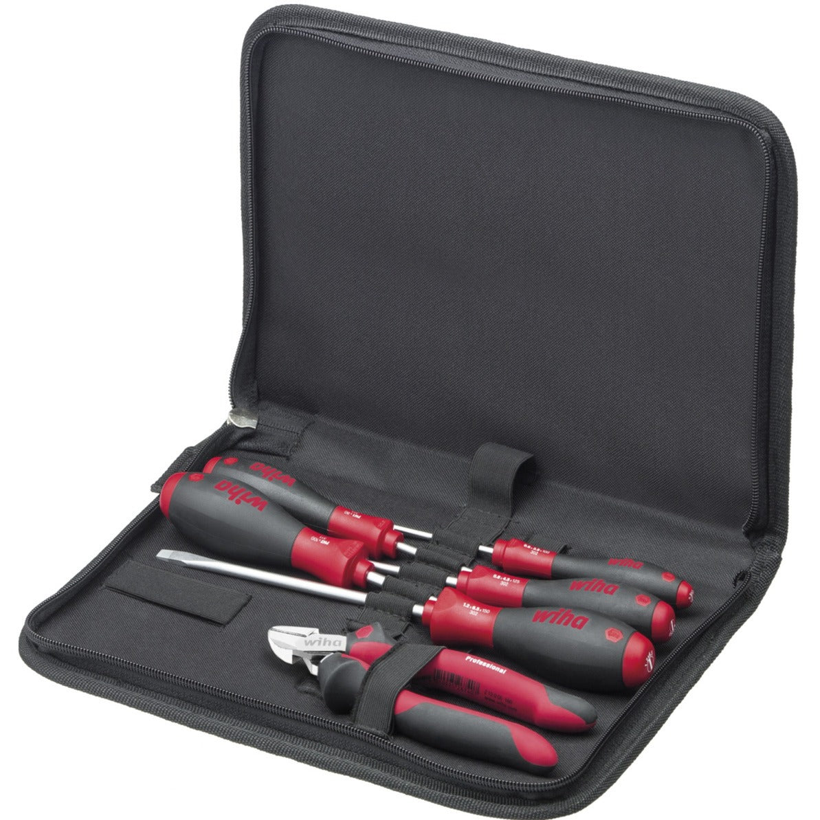 Wiha mechanic's tool set, 7-piece tool set (black red, incl. tool set case)