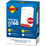 Fritz! Box 6860 5G Edition internationaler WLAN-Router (rot, Mesh, 5G)