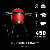 Kamado Joe Big Joe I Charcoal Barbecue (Red/Black, Ø 61cm)