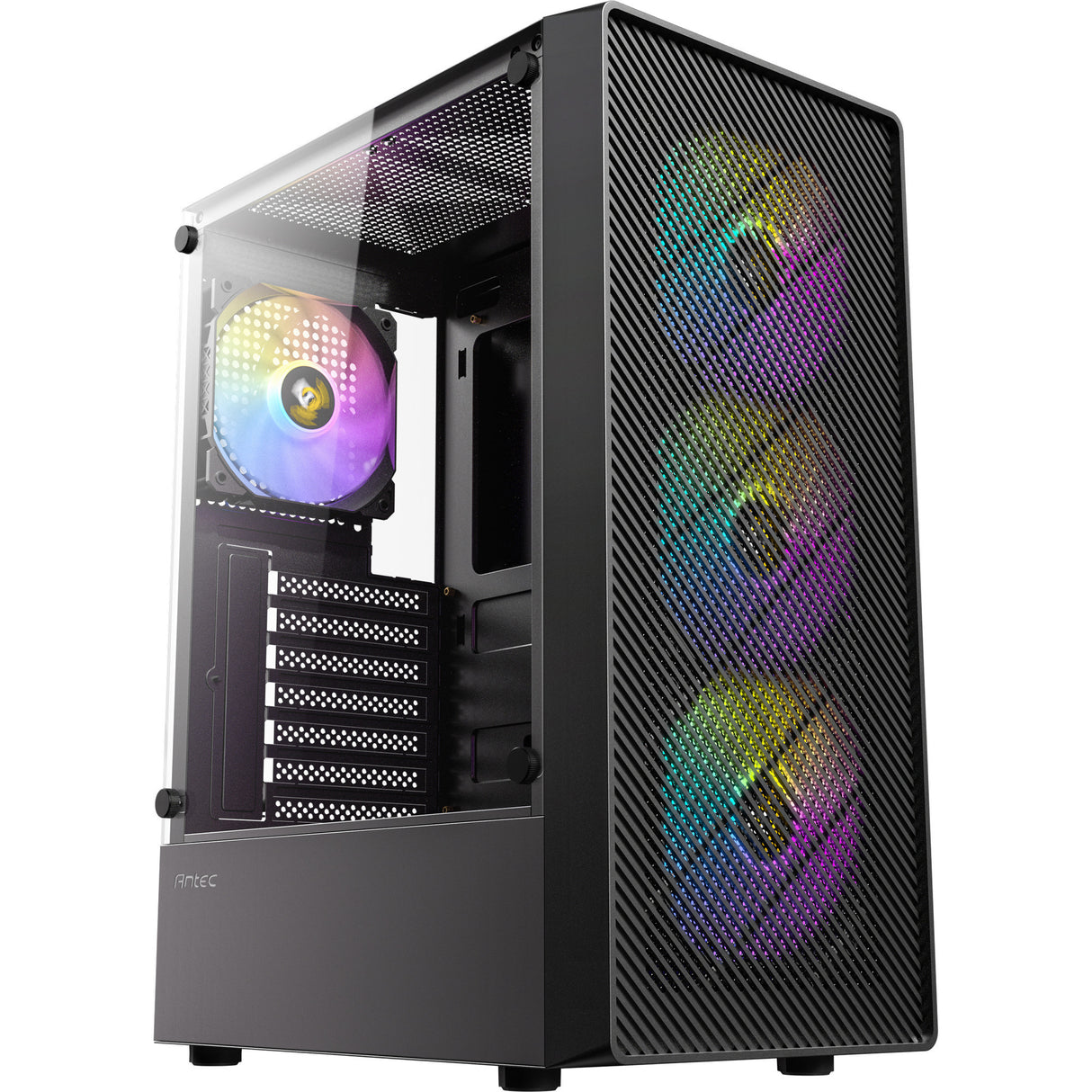 Antec ax26 rgb elite midi tårnhus (sort | 3x usb-a | hærdet glas)