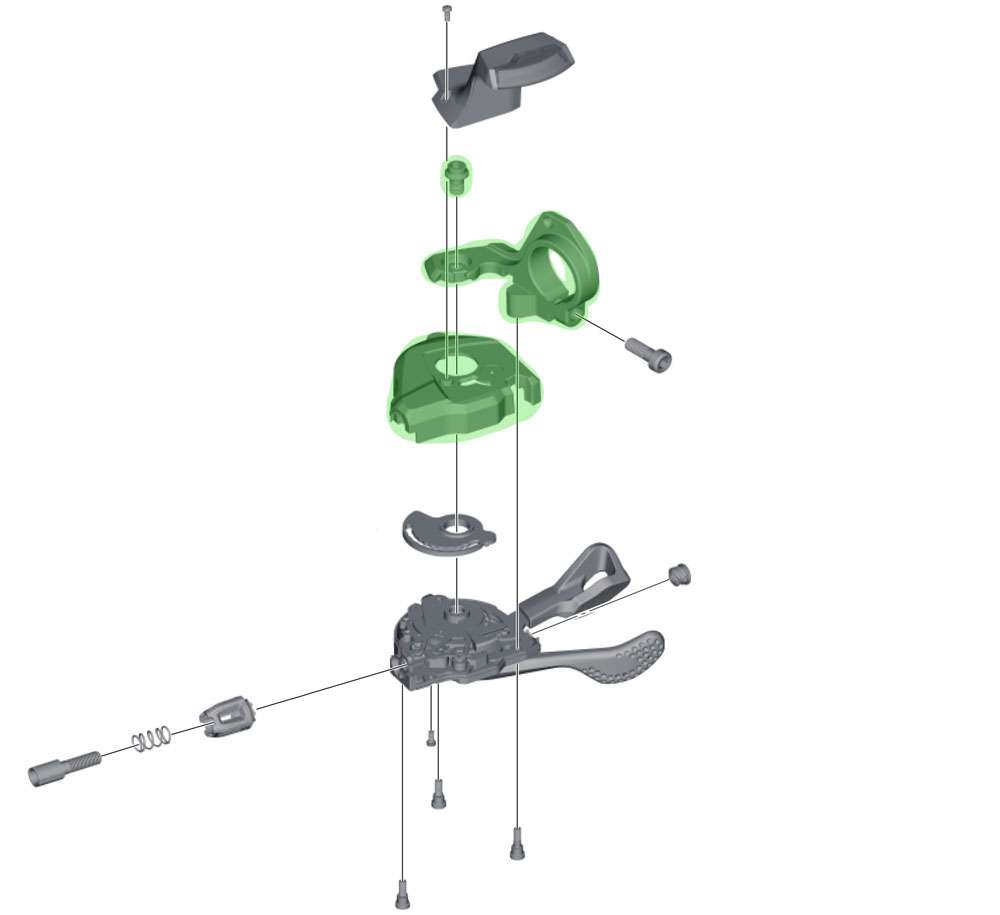 Shimano base cover unit for sl-m8000 with indicator right