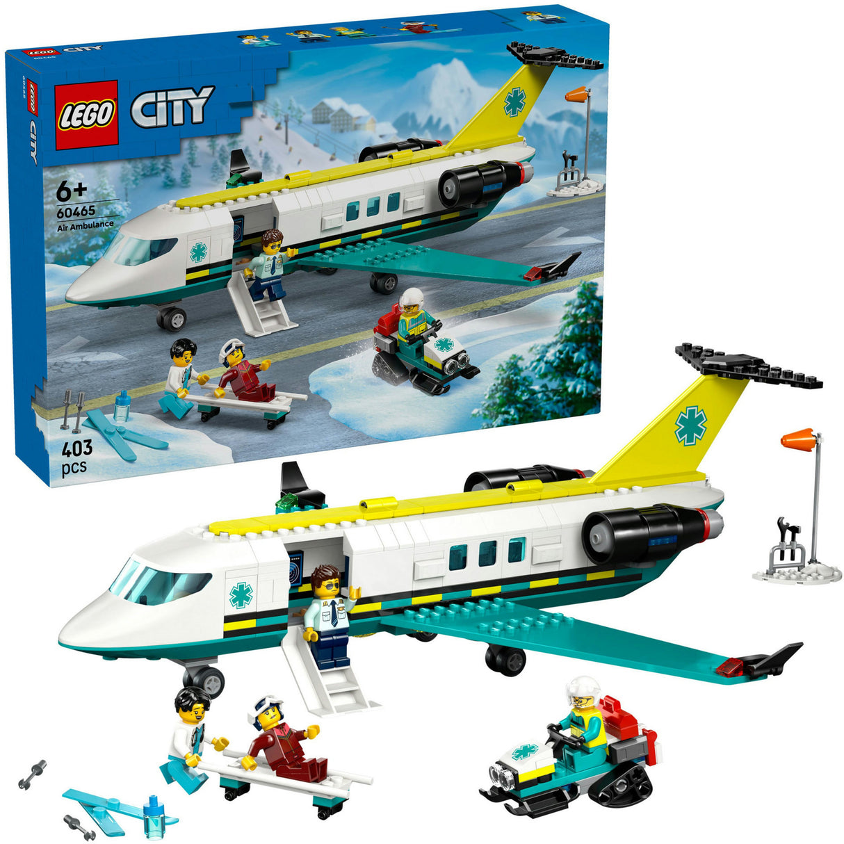 Lego 60465 miesto didelių transporto priemonių greitosios pagalbos lėktuvas