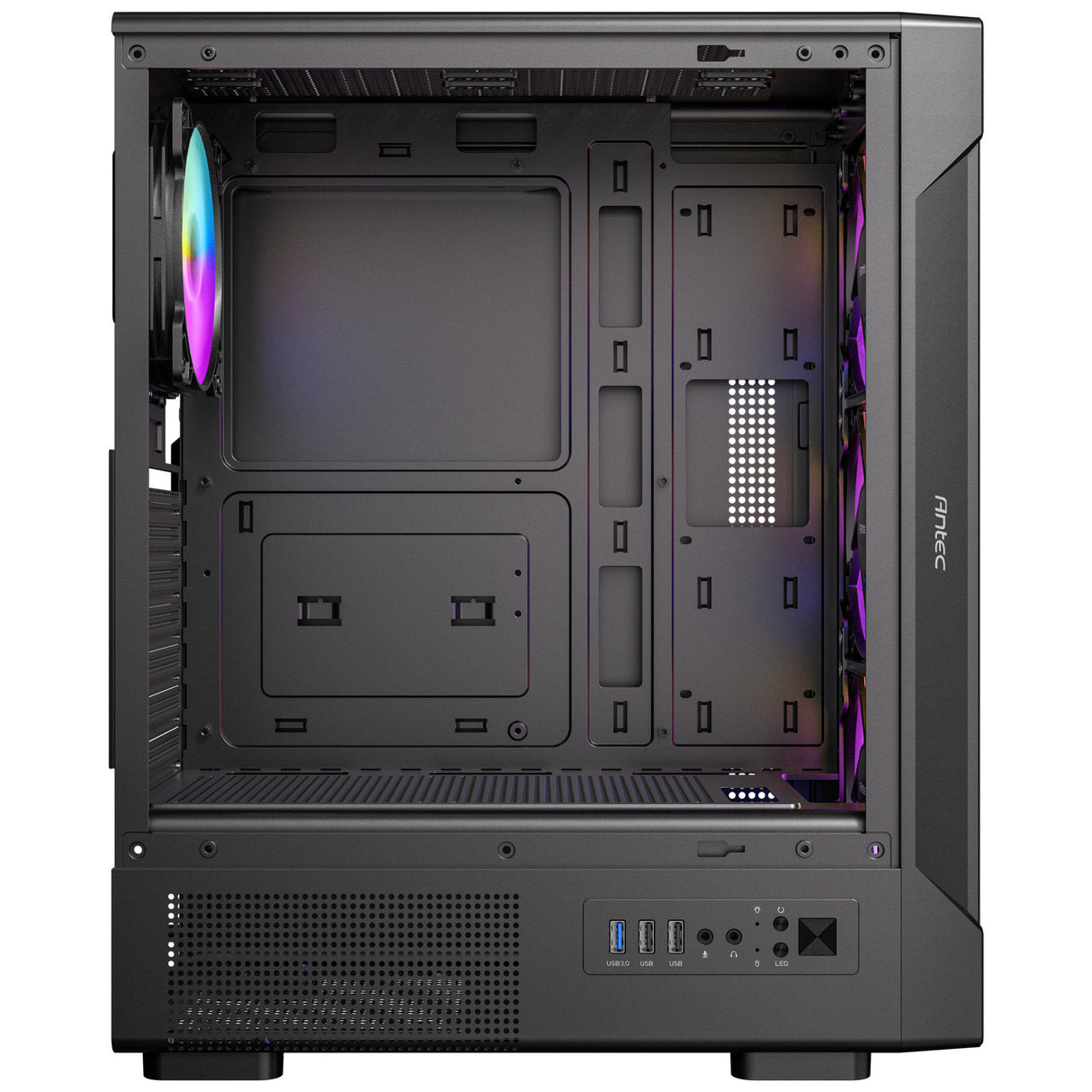 Caixa de torre midi Antec vx320 argb (preta | 3x usb-a | vidro temperado)