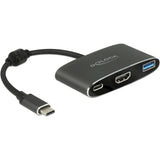 DeLOCK USB-C samec > HDMI samica + USB-A + USB-C PD