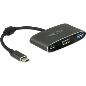 DeLOCK USB-C samec > HDMI samica + USB-A + USB-C PD
