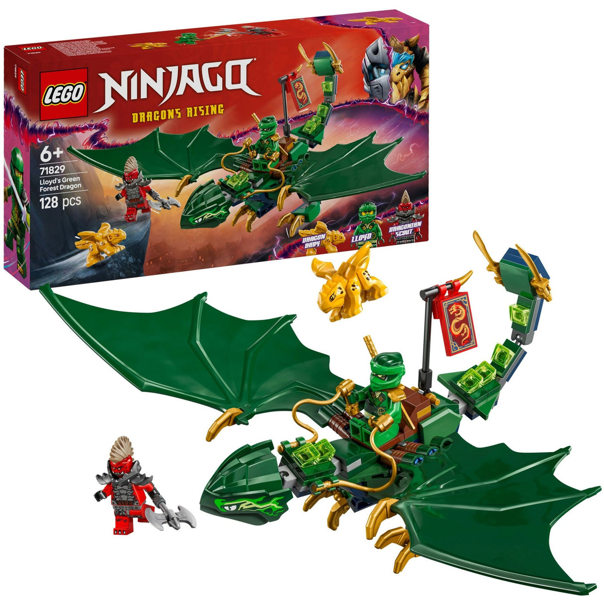 Lego 71829 ninjago lloyds zelený lesní drak | 2 ks