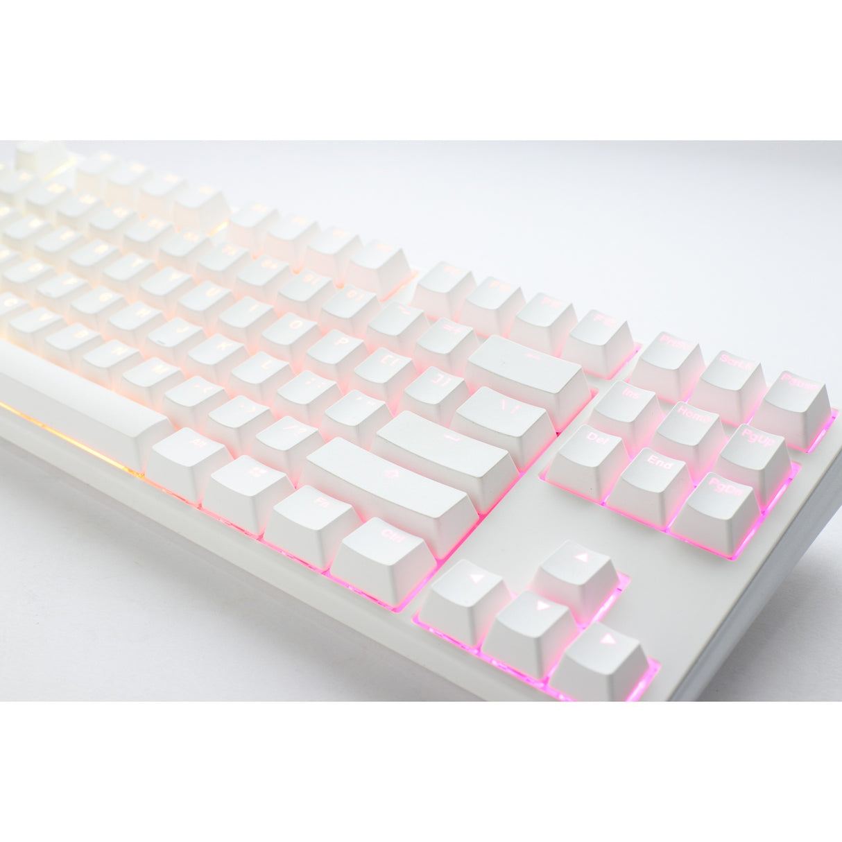 Ducky One 3 Classic Pure White TKL, keyboard (white, US layout, Cherry MX Red, RGB LED, double-shot PBT, hot-swappable, Quack Mechanics, 80%)