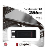 Kingston datatraveler 70 256 gb usb-stick (zwart, dt70 256gb, usb-c 3.2 gen 1)