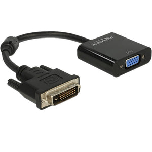 Delock Adapter DVI-D 24+1 Mand> VGA-kvinde