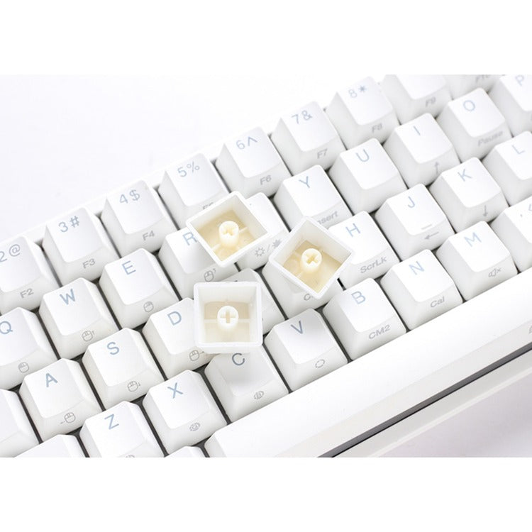 Ducky One 2 Pro Mini White Classic, gaming keyboard (white, US layout, Cherry MX Red, RGB LED, double-shot PBT, Quack Mechanics, 60%)