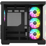 Thermaltake view 380 ws argb midi tower behuizing (zwart houtkleur | 2x usb-a | 1x usb-c | rgb | tempered glass)